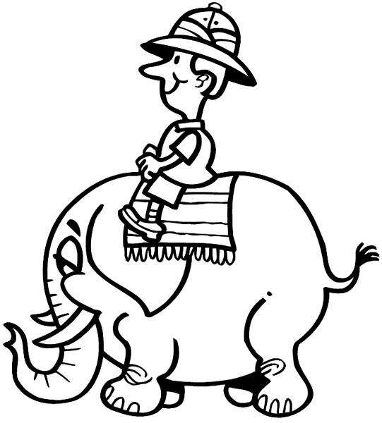 Man riding an elephant vinyl sticker. Customize on line. Vacations Trips Attractions 051-0318
